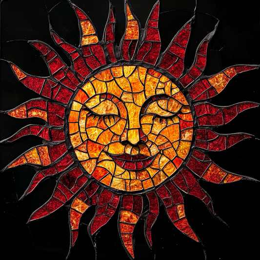 Abstract Red And Orange Sun Diamond Art Kit