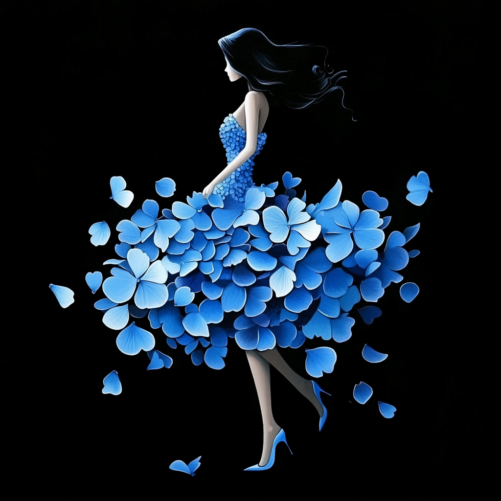 Blue Clover Dress Girl Diamond Art Kit