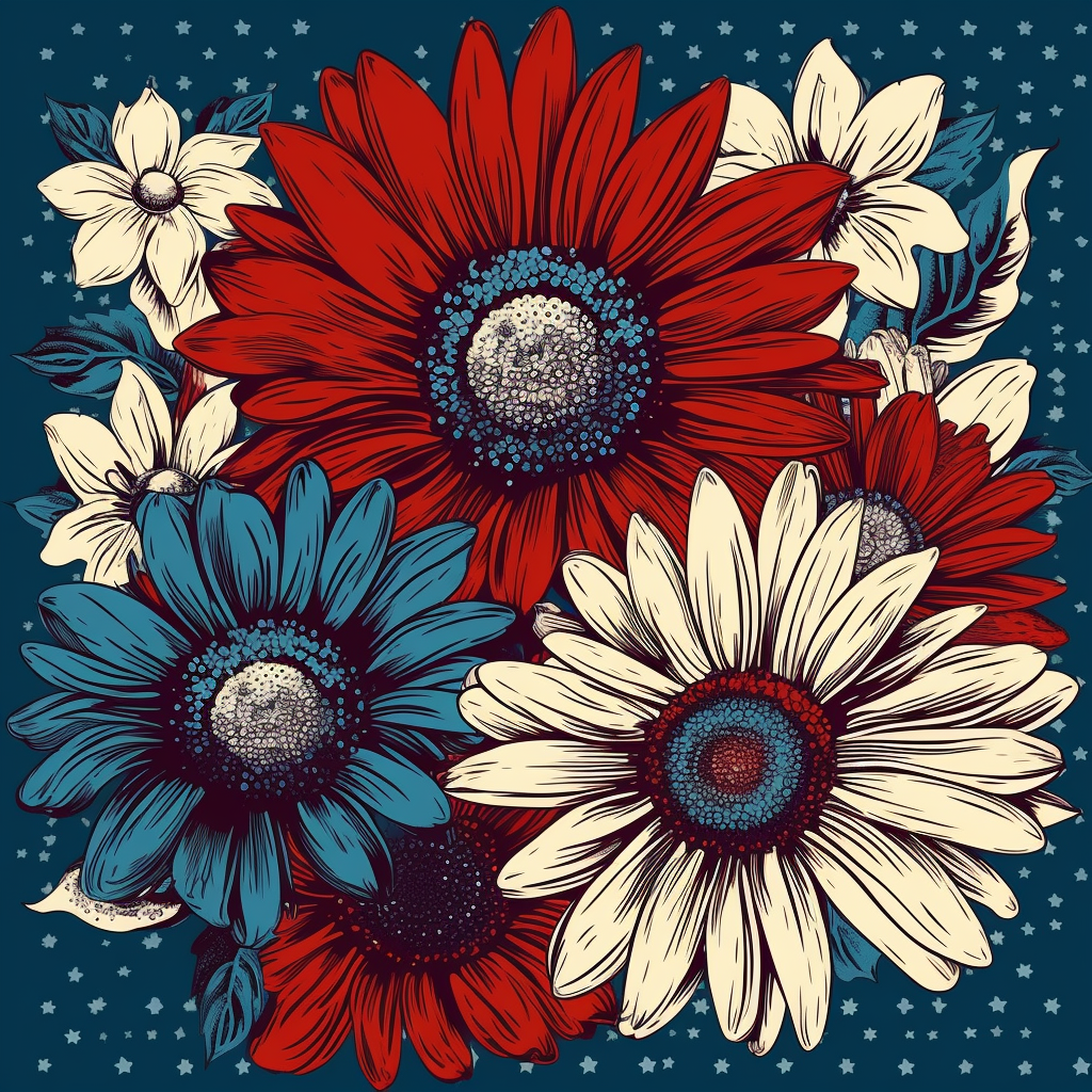 Star Background Daisies Diamond Art Kit