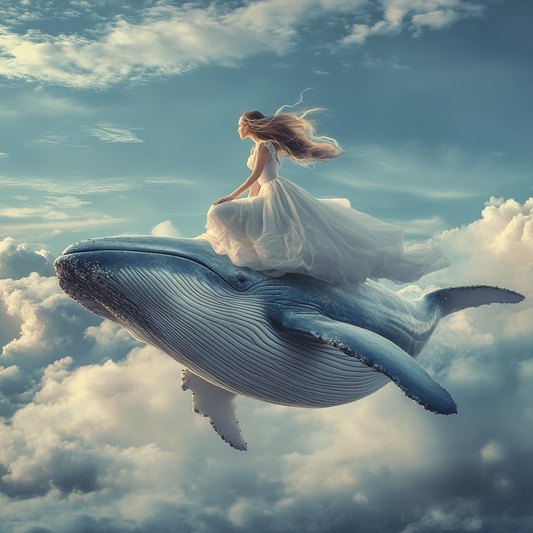 Riding A Whale In The Sky Diamond Art Kit