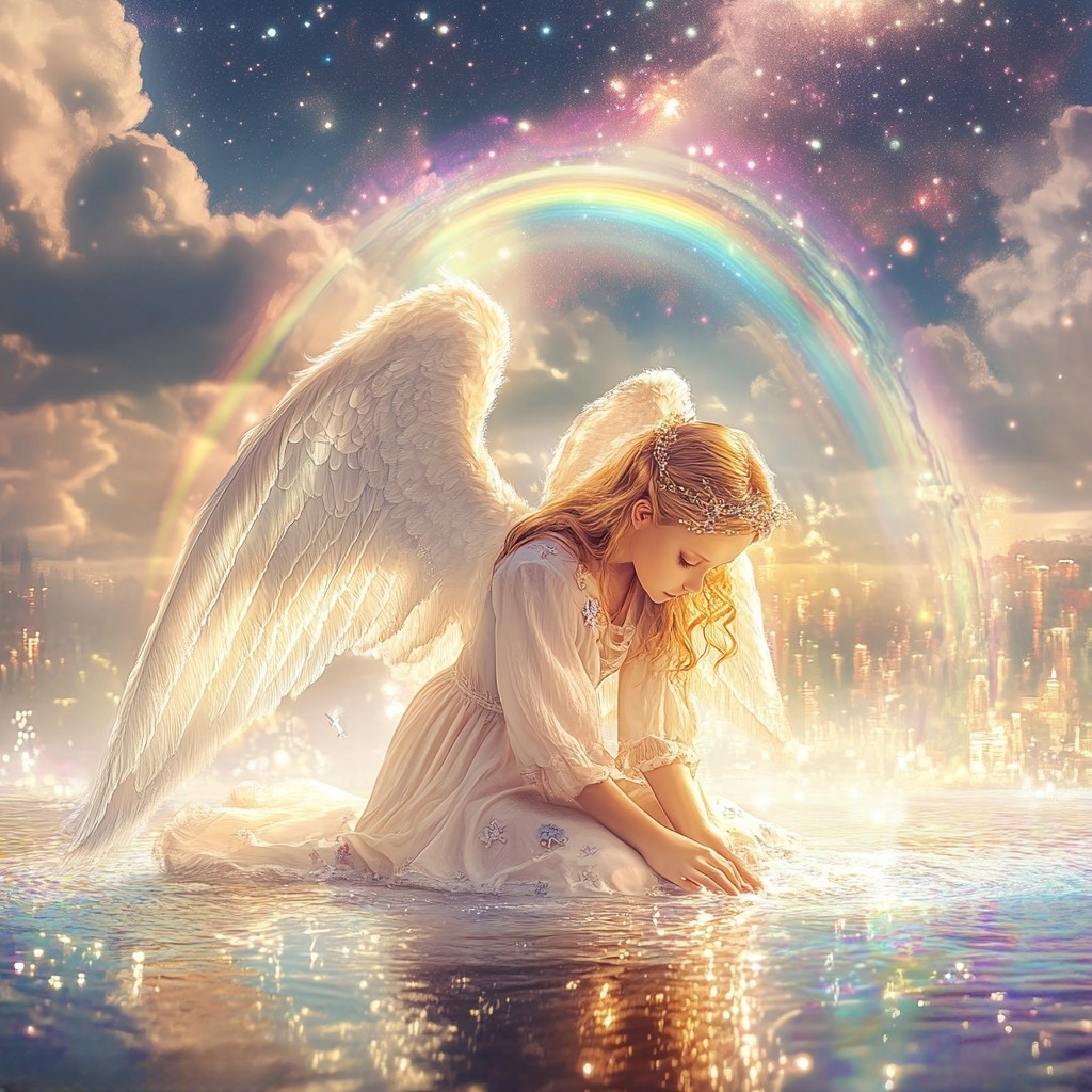 Rainbow Angel Praying Diamond Art Kit