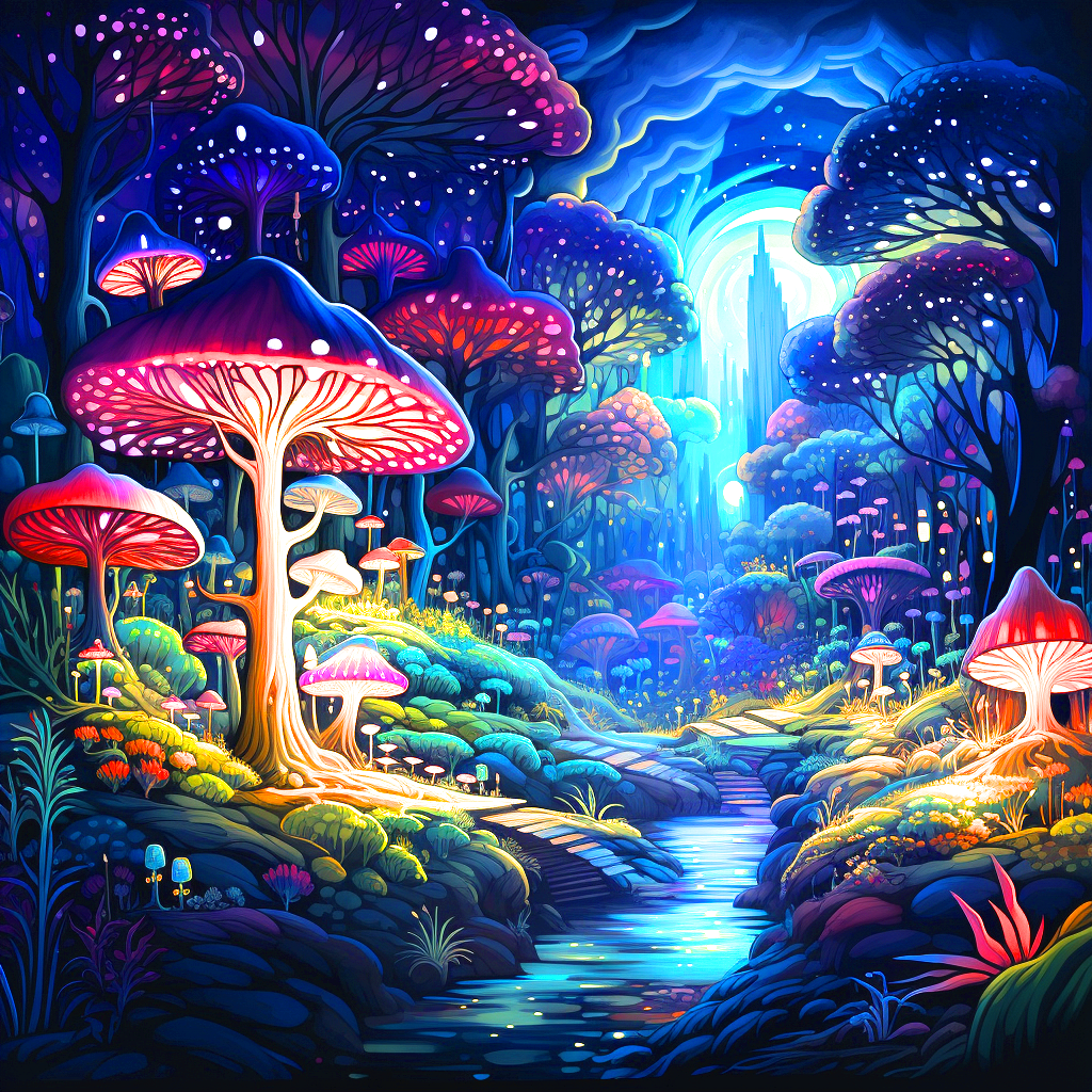 Bright Mushroom Forest Diamond Art Kit