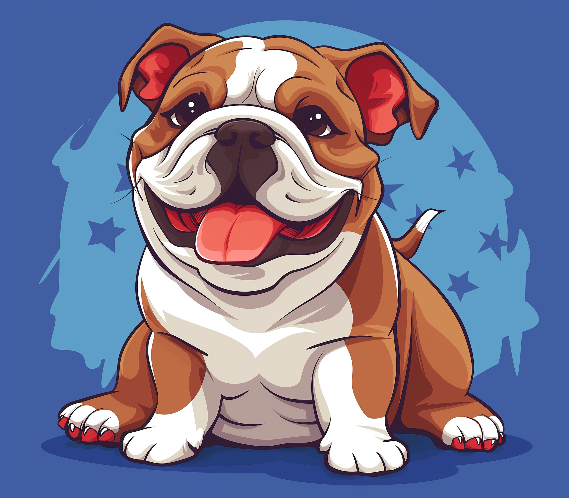 Cartoon English Bulldog Diamond Art Kit