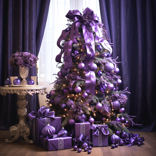 All Purple Christmas Tree Diamond Art Kit