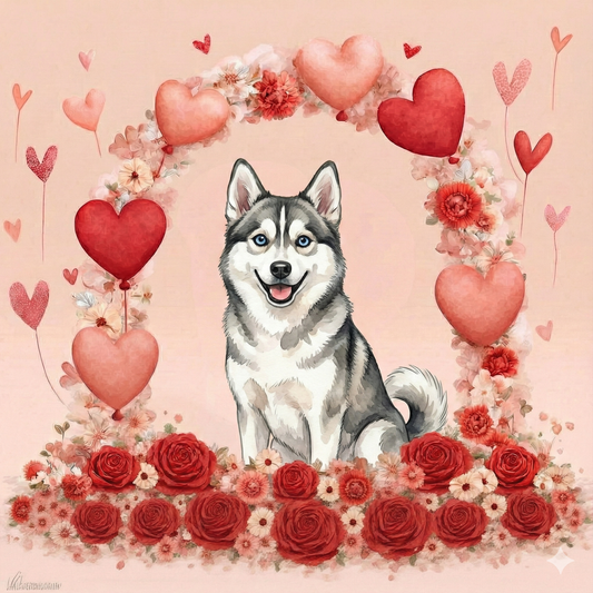 Heart Arch Alaskan Klee Kai Diamond Art Kit