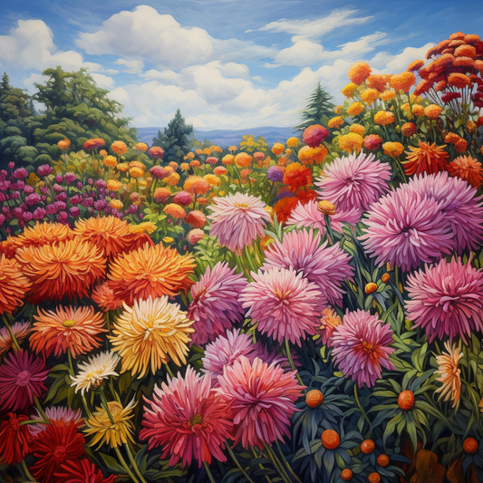 Garden Of Mums Diamond Art Kit