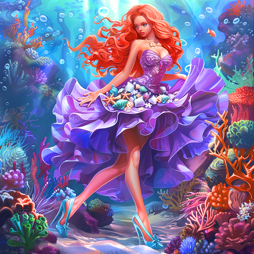 Girl In Heels Under The Sea Diamond Art Kit