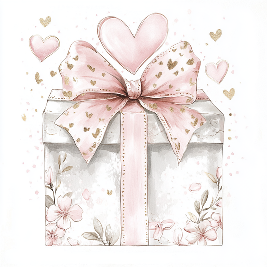 Pink Bow Gift Diamond Art Kit