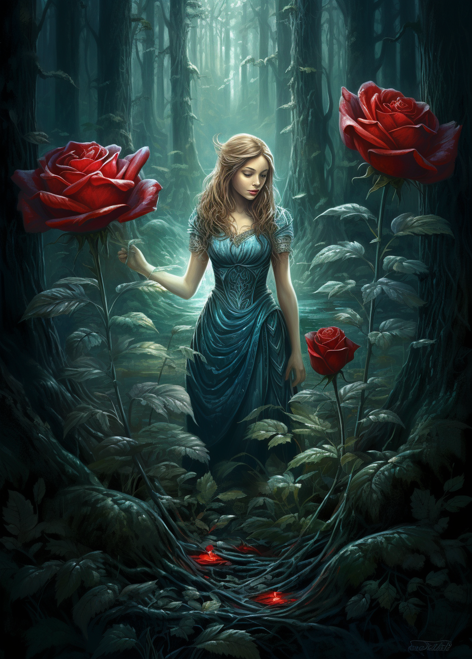 Forest Rose Girl Diamond Art Kit