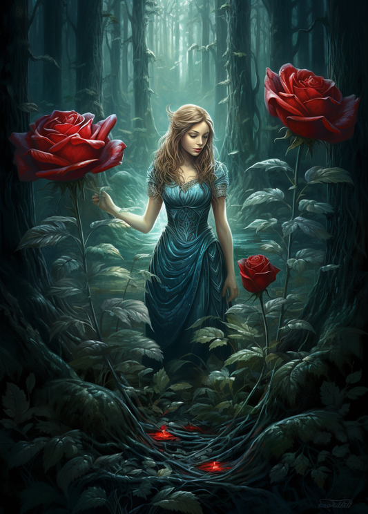 Forest Rose Girl Diamond Art Kit