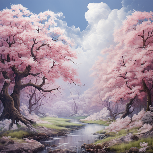 Cherry Tree Stream Diamond Art Kit