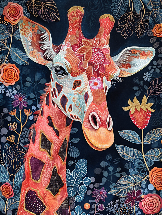 Abstract Pattern Strawberry Giraffe Diamond Art Kit