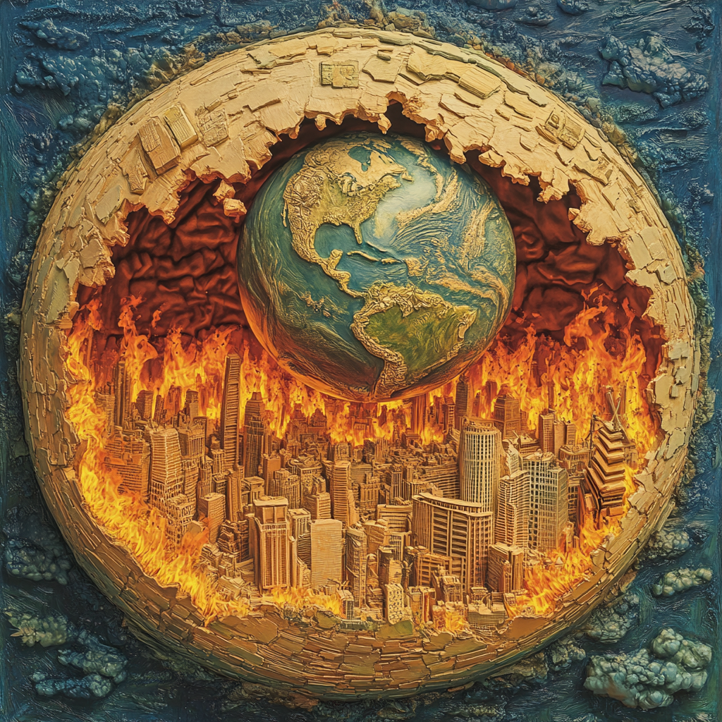 Burning City Earth Sphere Diamond Art Kit