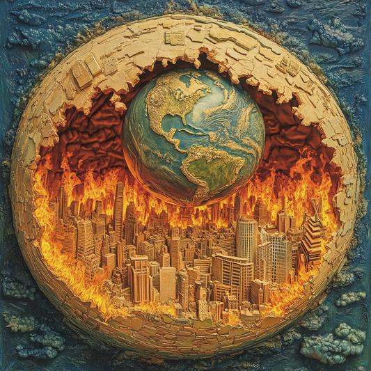 Burning City Earth Sphere Diamond Art Kit