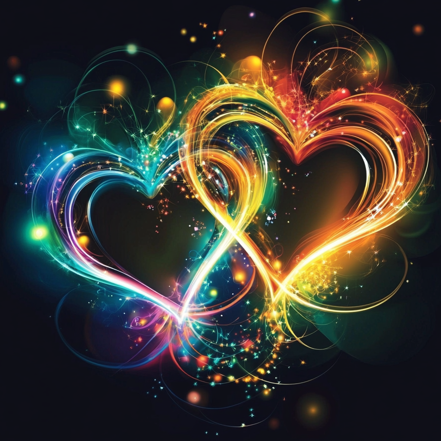 Glowing Sparkling Hearts Diamond Art Kit