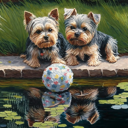 Two Yorkies Ball Diamond Art Kit