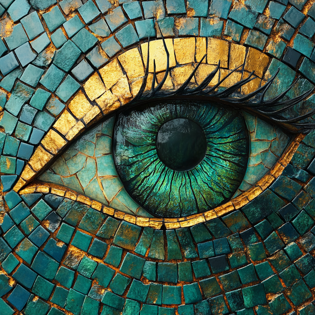 Mosaic Tile Green Eye Diamond Art Kit