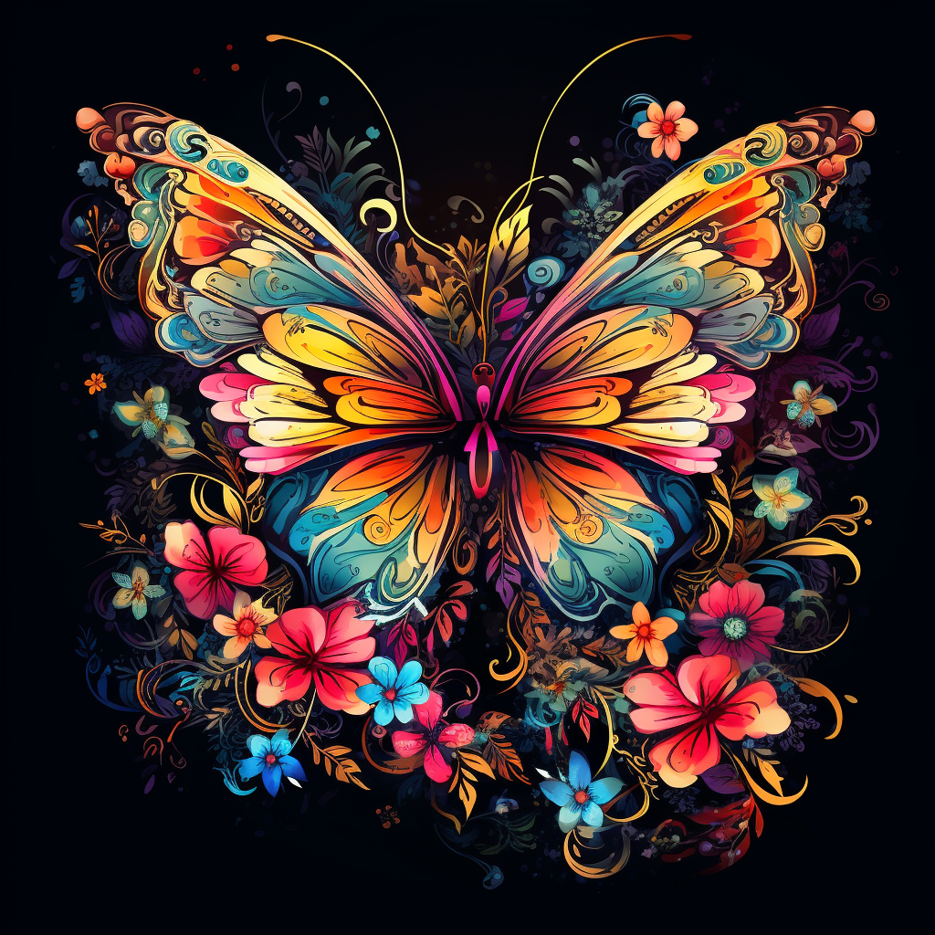 Bright Colorful Butterfly Diamond Art Kit