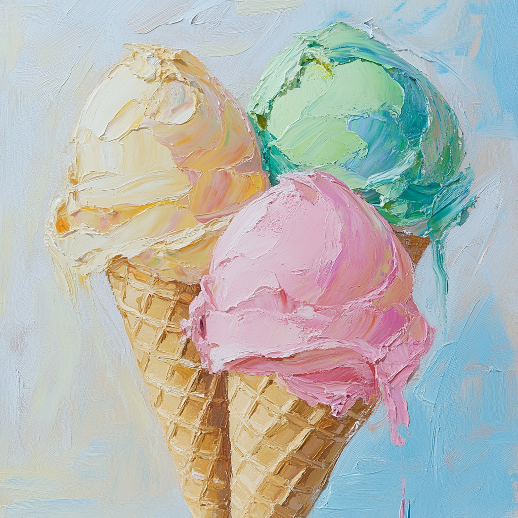 Painted Ice Cream Cones Diamond Art Kit