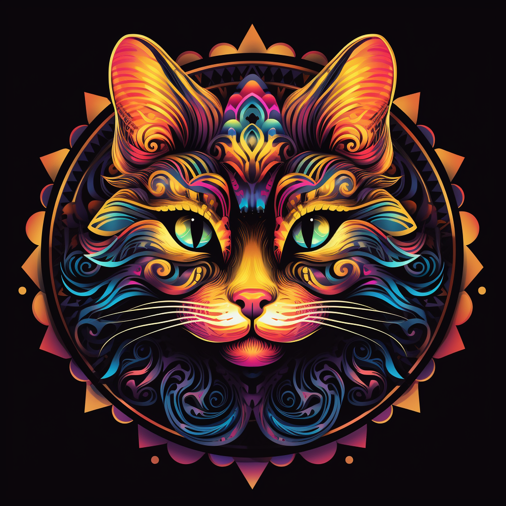 Round Cat Mandala Diamond Art Kit