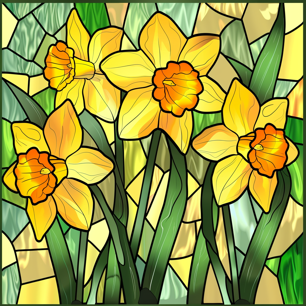 Yellow Daffodil Abstract Diamond Art Kit