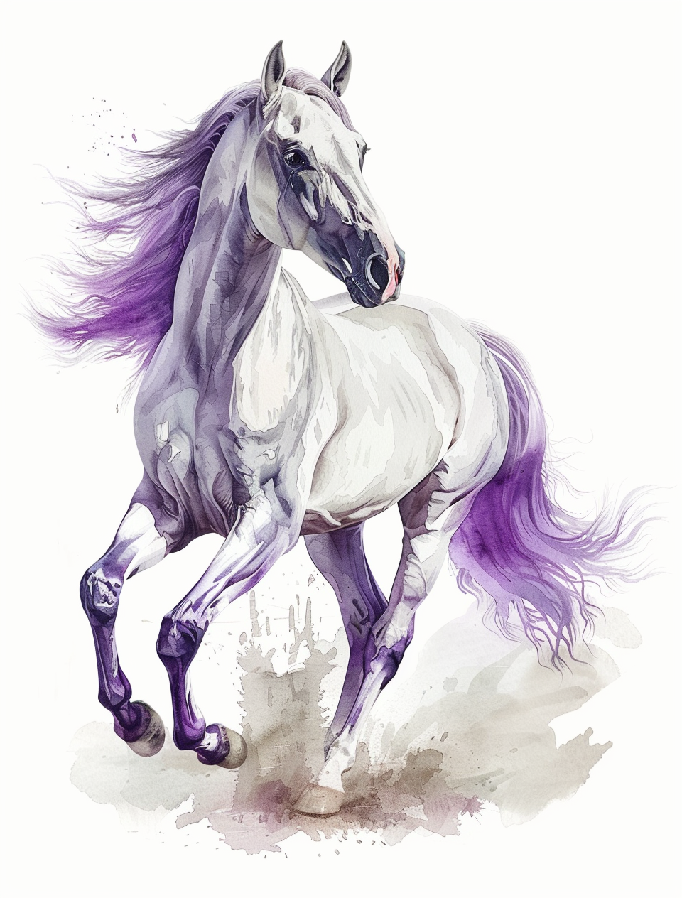 Light Purple Mane Horse Diamond Art Kit