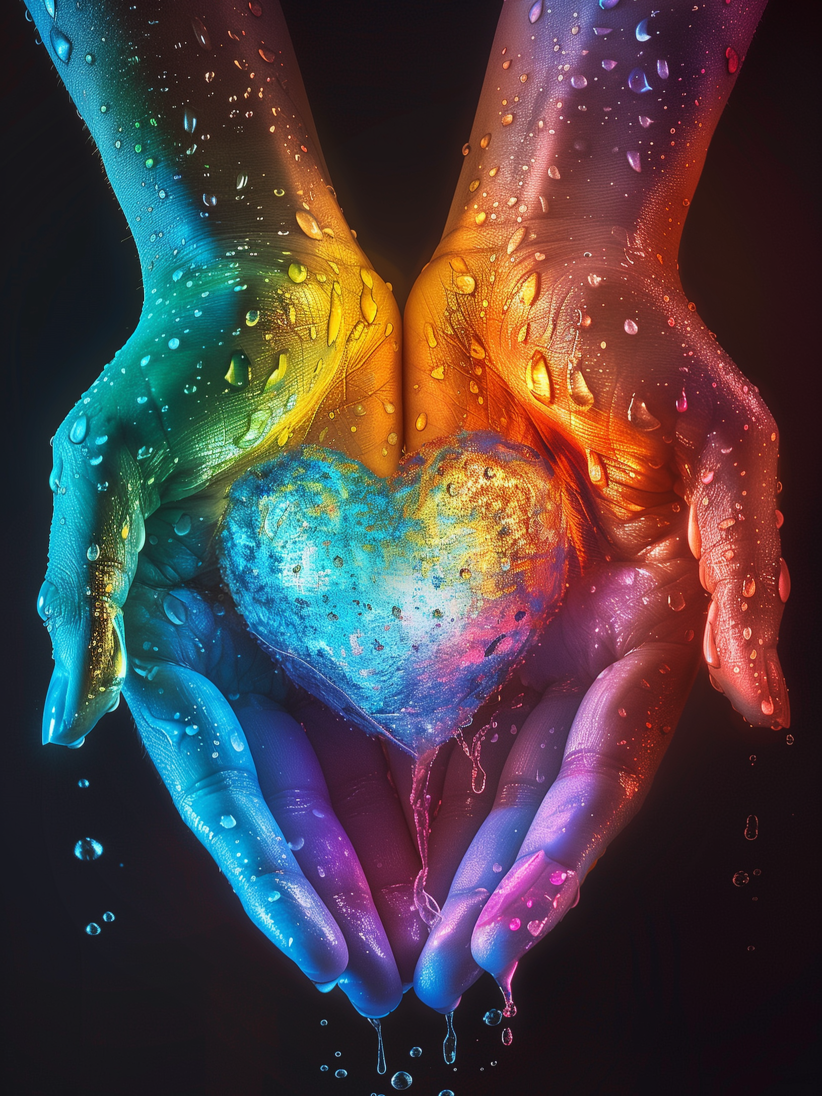 Glowing Heart Hands Diamond Art Kit
