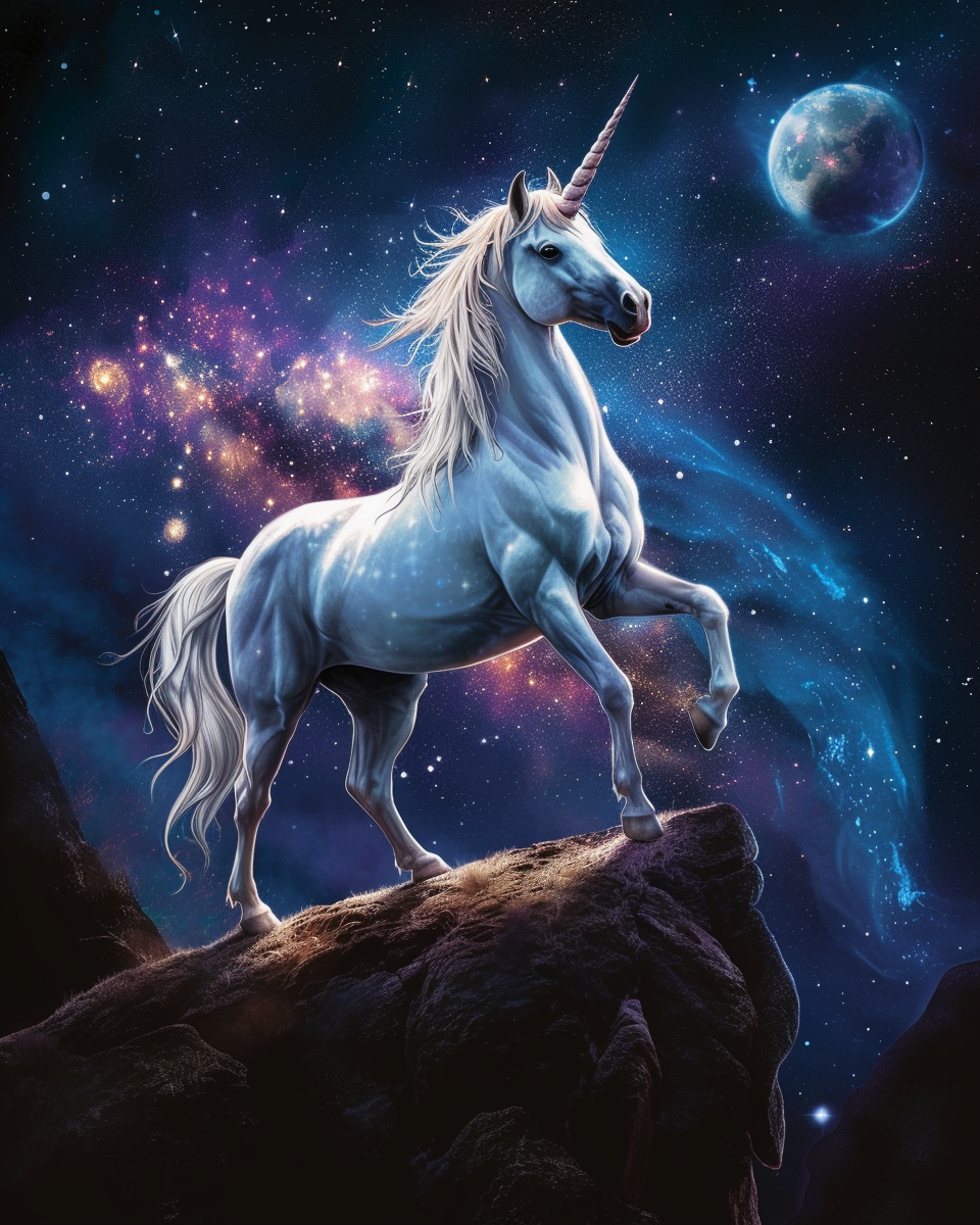 Galaxy And Moon Unicorn Diamond Art Kit