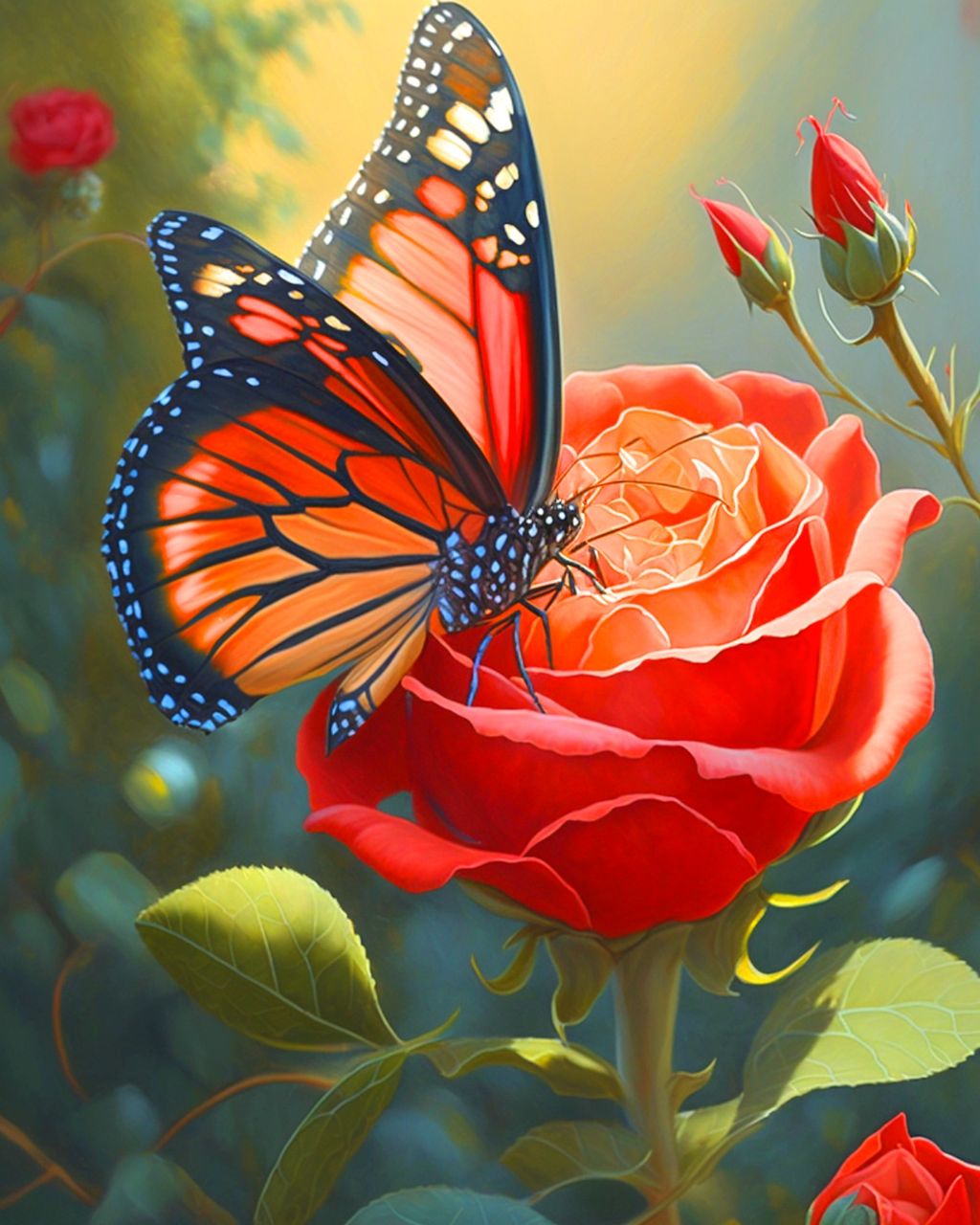 Light Rose Butterfly Diamond Art Kit