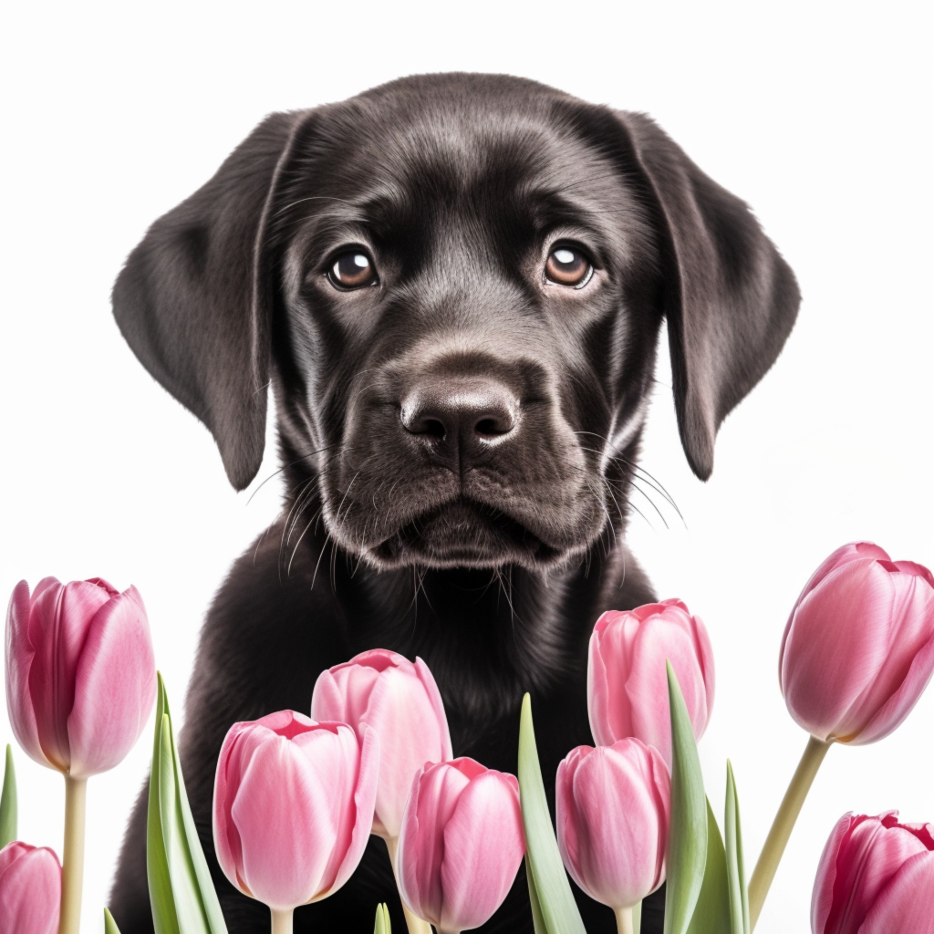 Pink Tulip Black Lab Diamond Art Kit