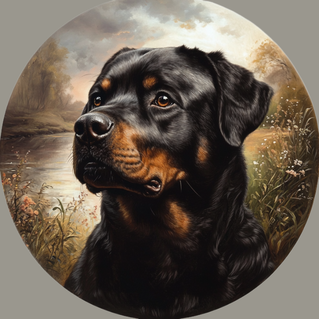 Lake Background Rottweiler Diamond Art Kit