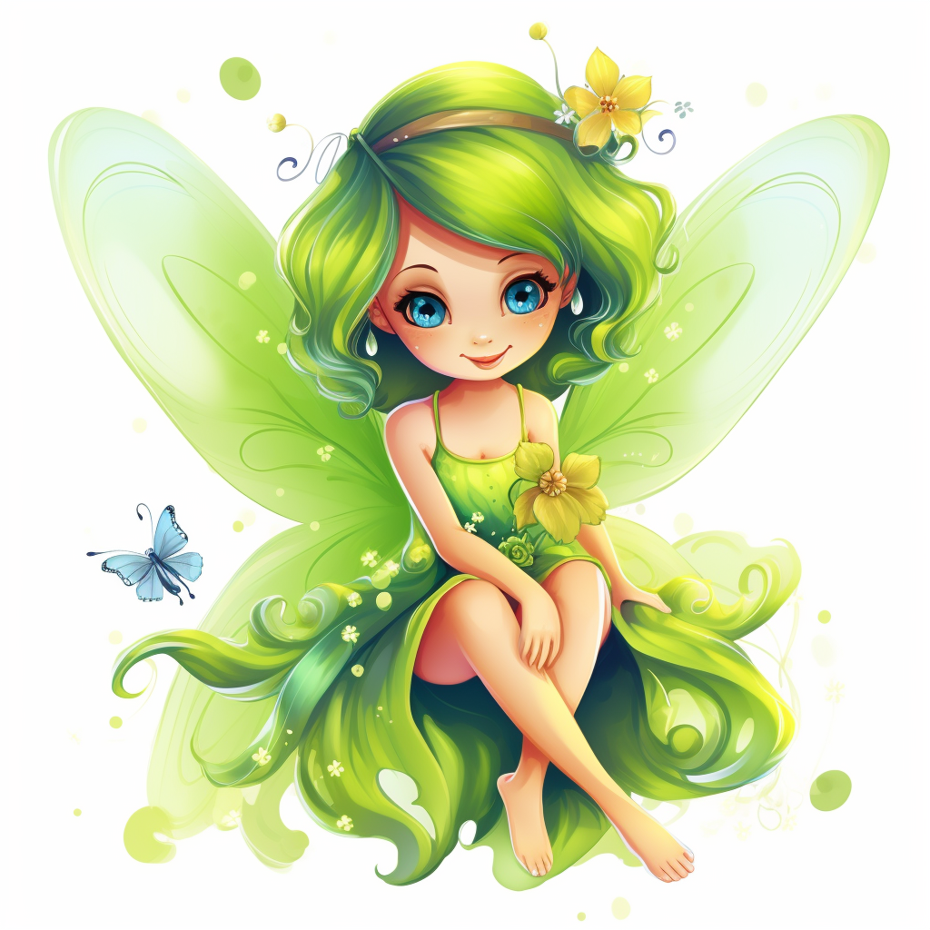 Green Hair Fairy Butterfly Diamond Art Kit