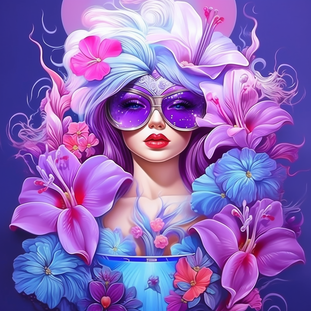 Purple Sunglasses Lily Girl Diamond Art Kit