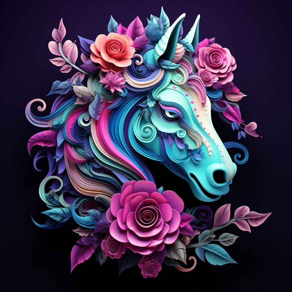 Abstract Swirl Carousel Horse Diamond Art Kit