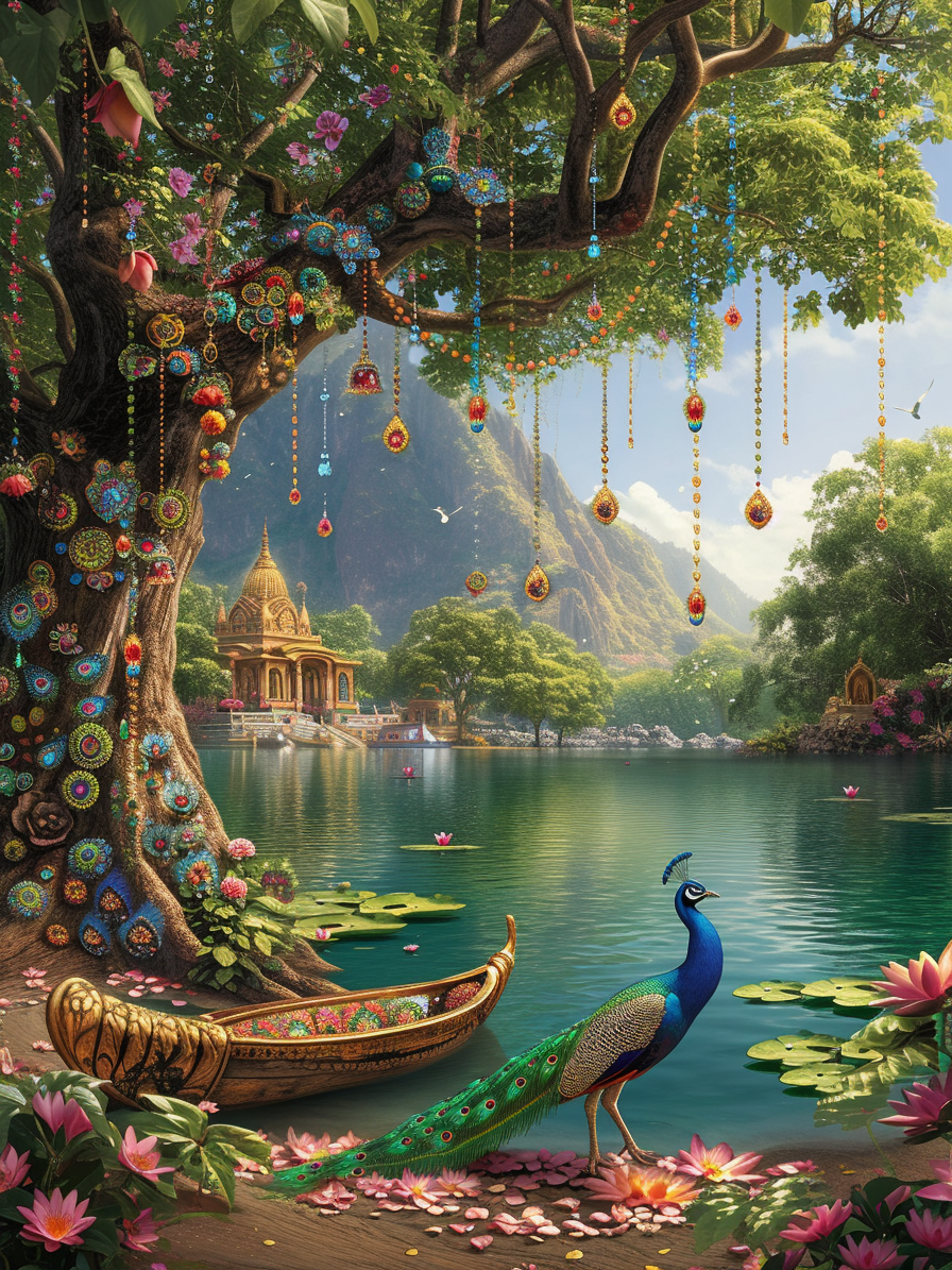 Peacock Under The Tree Diamond Art Kit