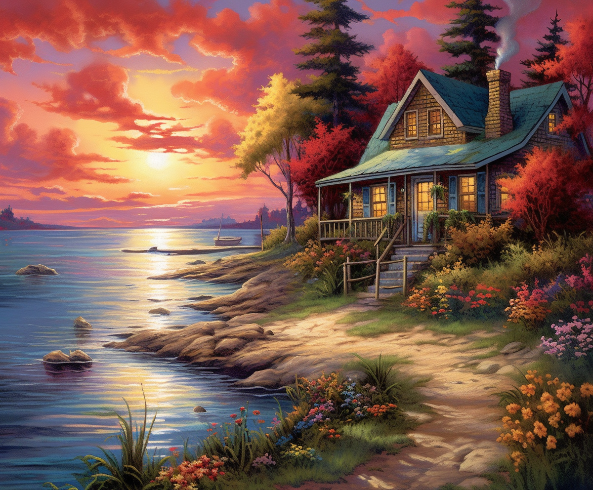 Lakeside Cabin Diamond Art Kit