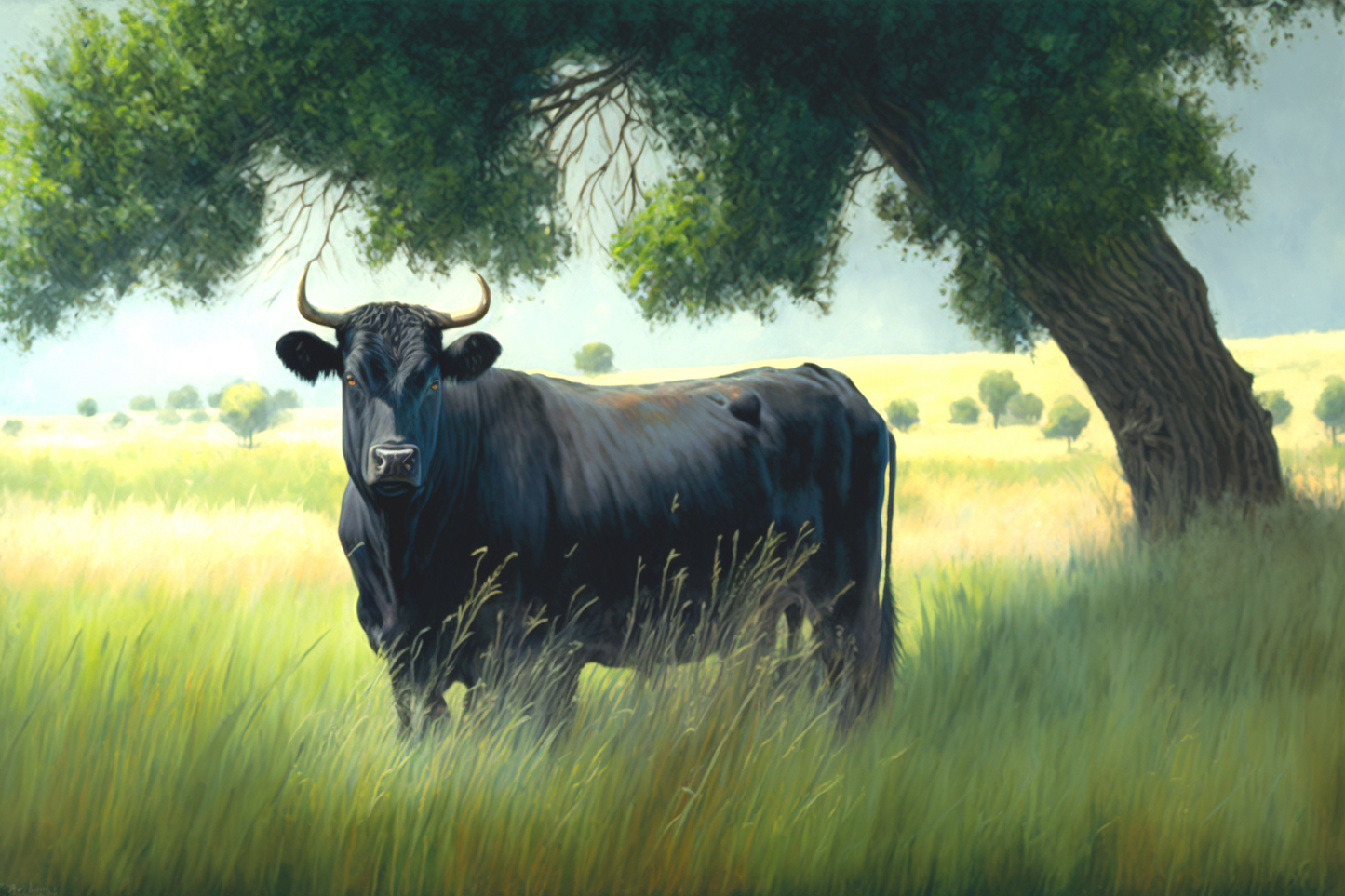 Black Cow Grass Diamond Art Kit
