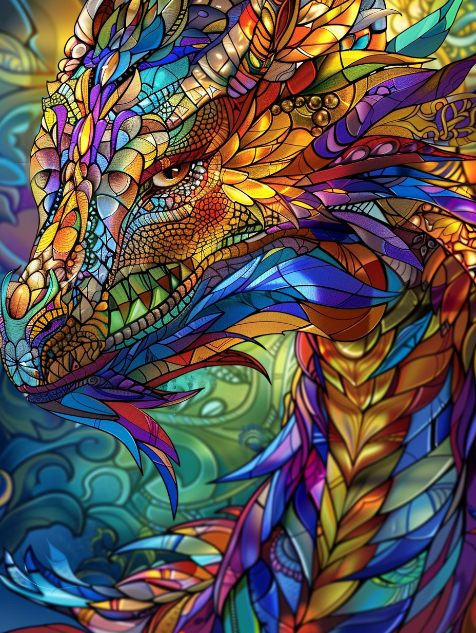 Colorful Abstract Scale Dragon Diamond Art Kit