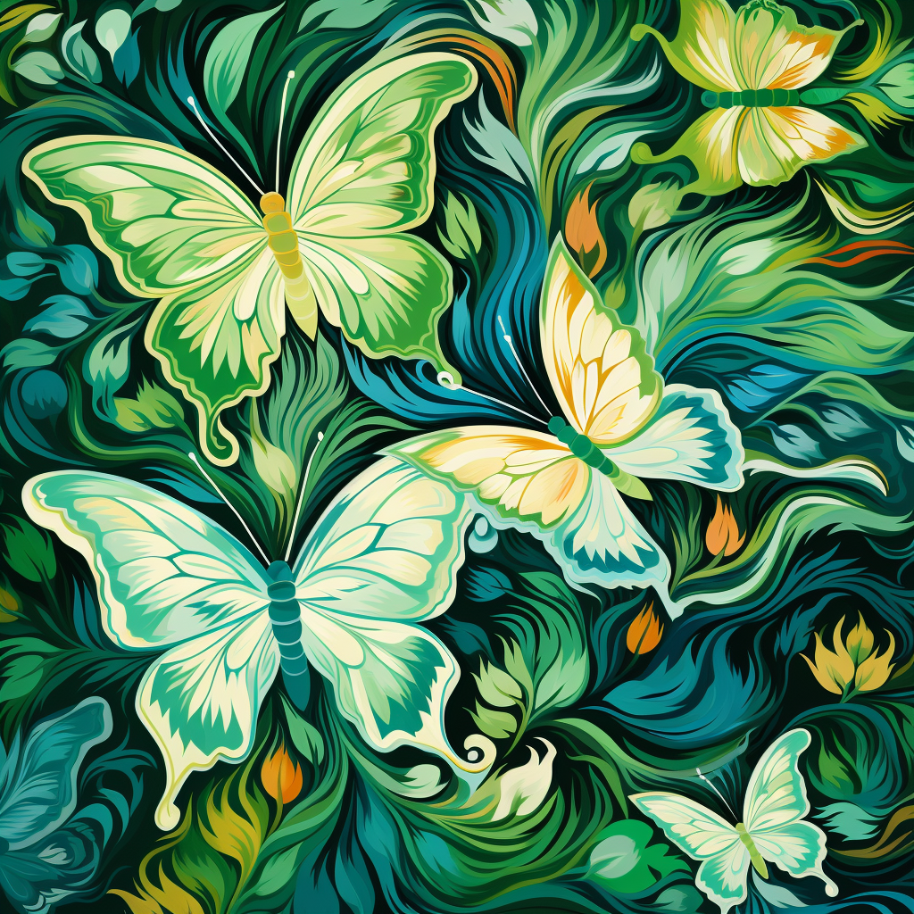 Flying Green Butterflies Diamond Art Kit