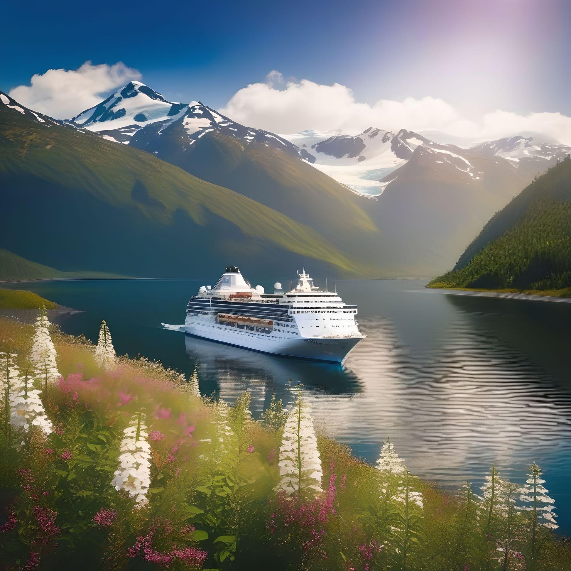 Mountains Cruise Ship Diamond Art Kit