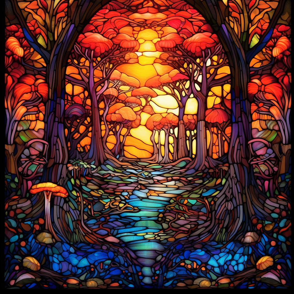 Colorful Enchanted Forest Abstract Diamond Art Kit