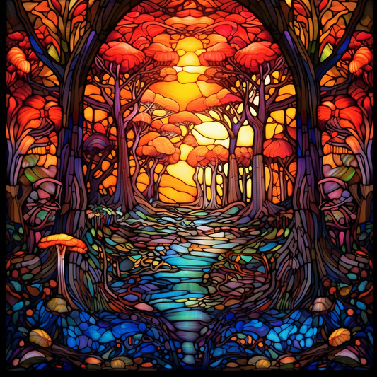Colorful Enchanted Forest Abstract Diamond Art Kit