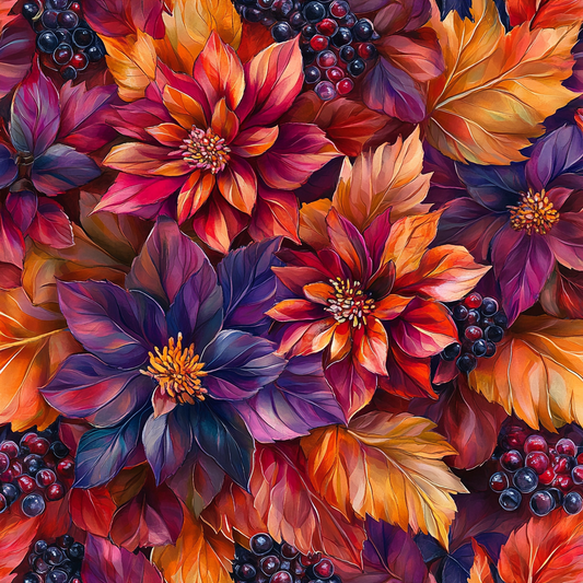 Berries And Autumn Flowers Diamond Art Kit