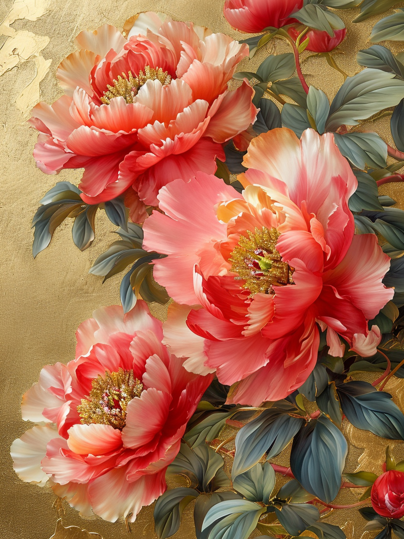 Chinese Style Peonies Diamond Art Kit