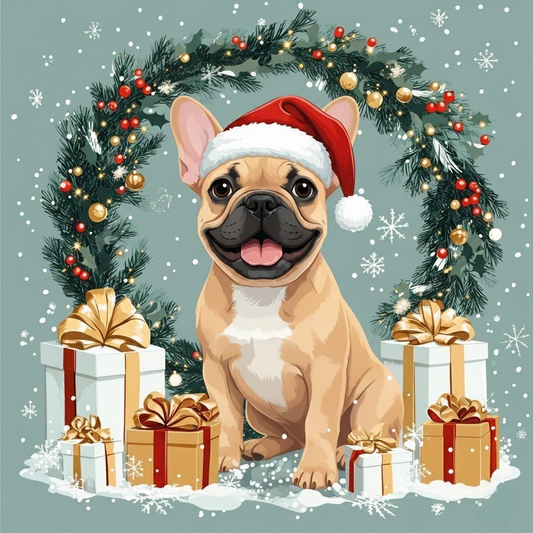 Christmas Arch French Bulldog Diamond Art Kit