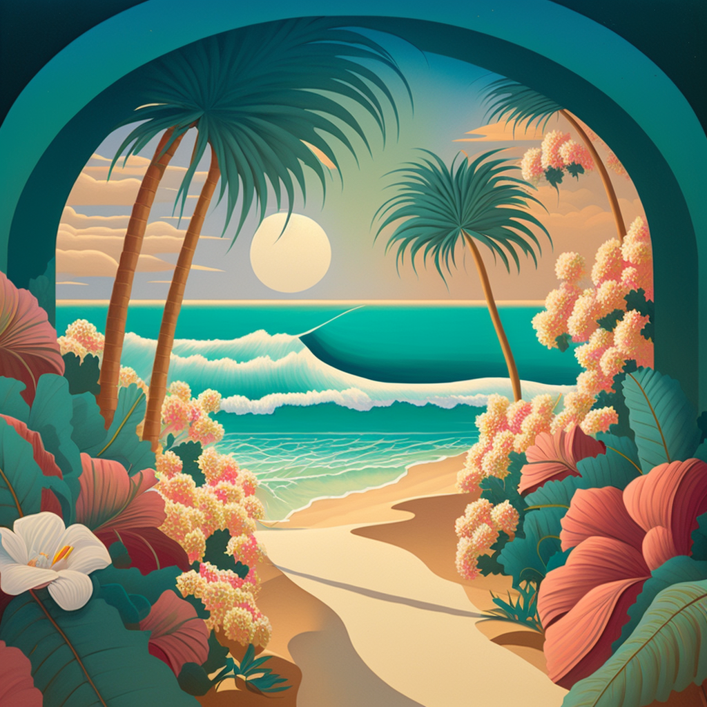 Green Arch Beach Entrance Diamond Art Kit
