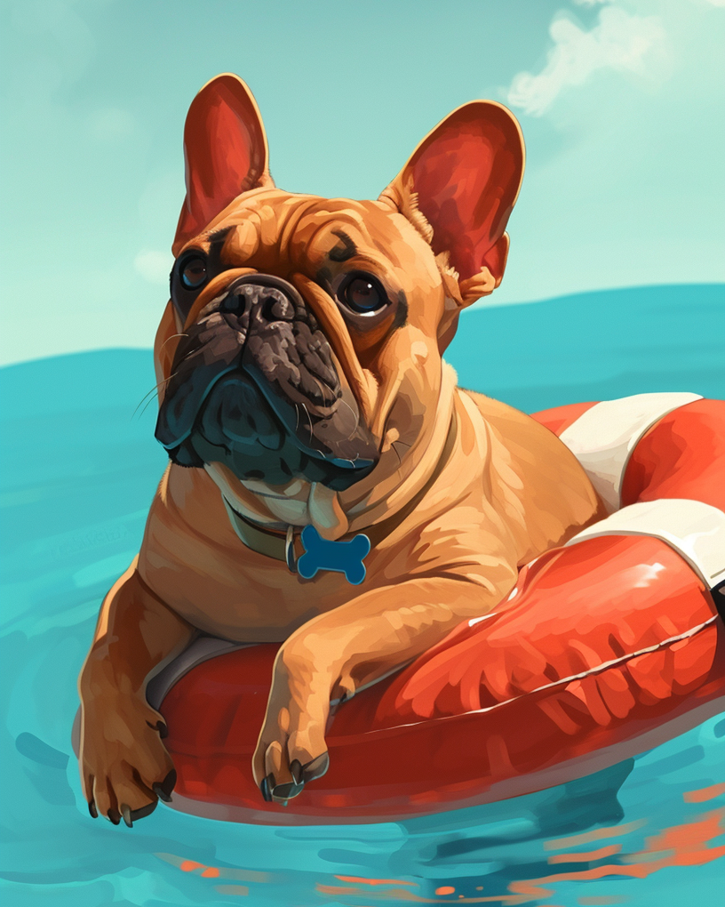 French Bulldog Inner Tube Diamond Art Kit