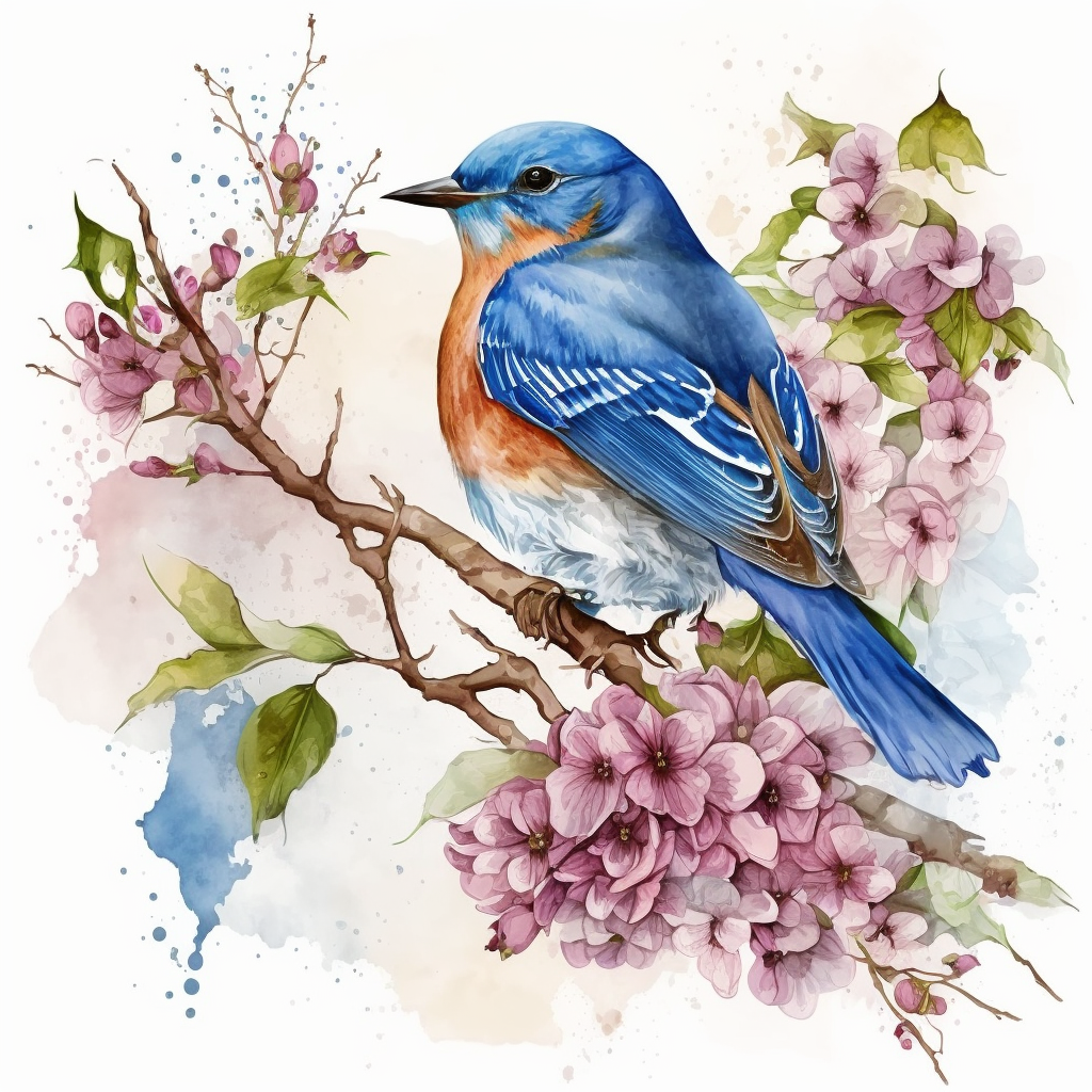 Bluebird Watercolor Diamond Art Kit