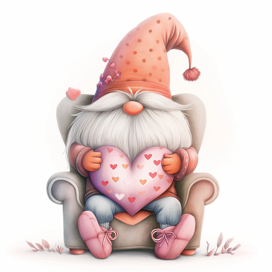Armchair Heart Gnome Diamond Art Kit