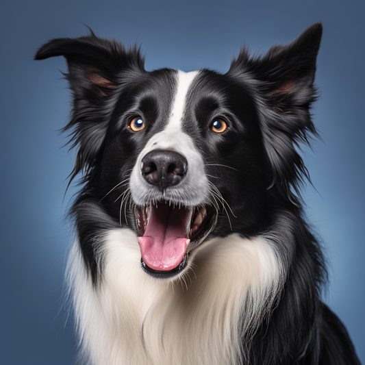 Blue Background Border Collie Diamond Art Kit